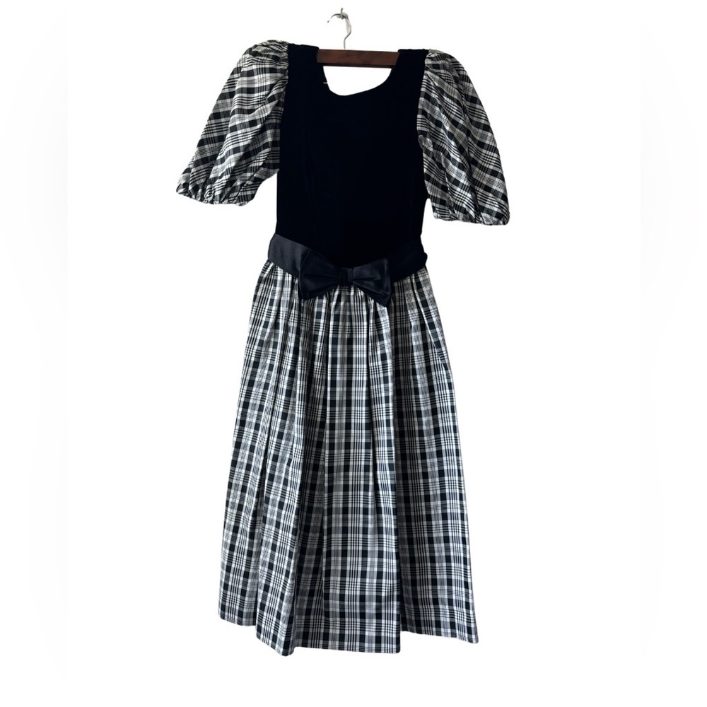 Lanz Original vintage midi length dress color‎ black and white size 4